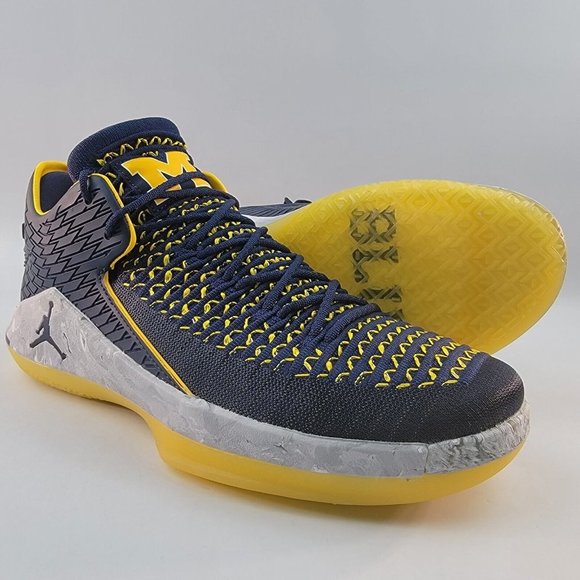Jordan Other - AIR Jordan XXXII Low Michigan Basketball Shoes Blue Yellow Wolverines Size 11